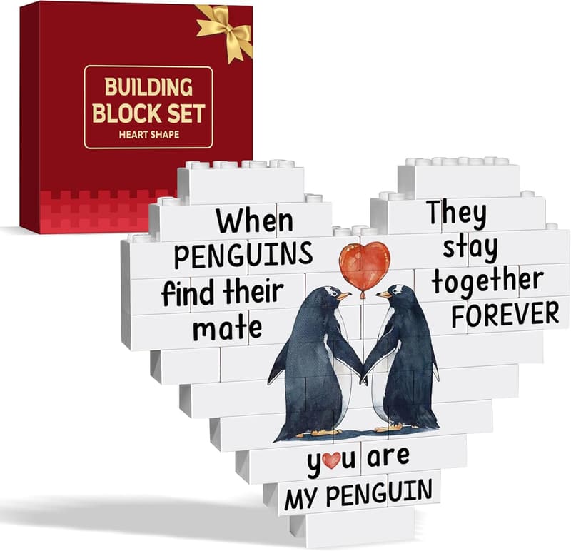 Valentine's Day Penguin Couple Decorative Sign