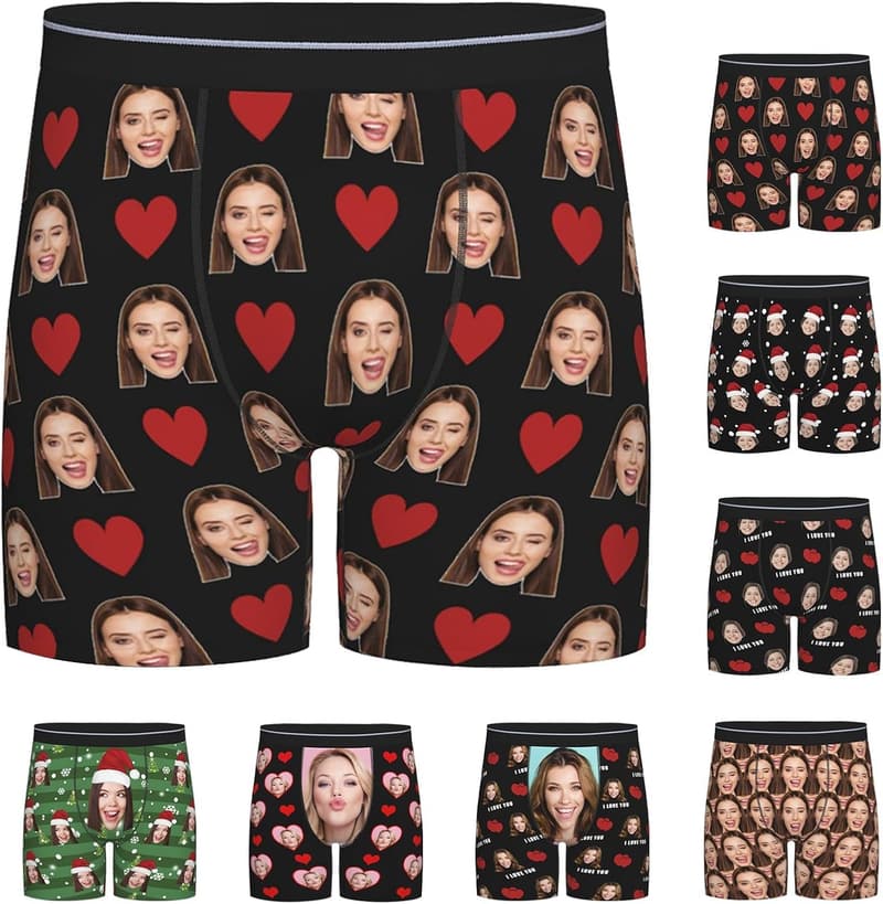 Personalized Men's Boxer Briefs with Custom Photo Gift for Him