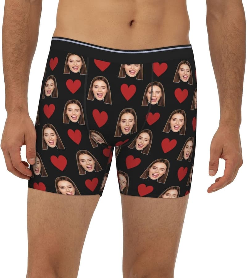 Personalized Men's Boxer Briefs with Custom Photo Gift for Him