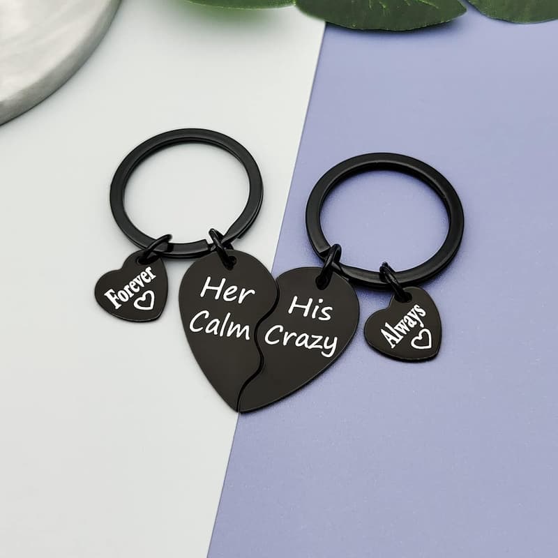 Valentine's Day Couple Keychain Gift for Him and Her
