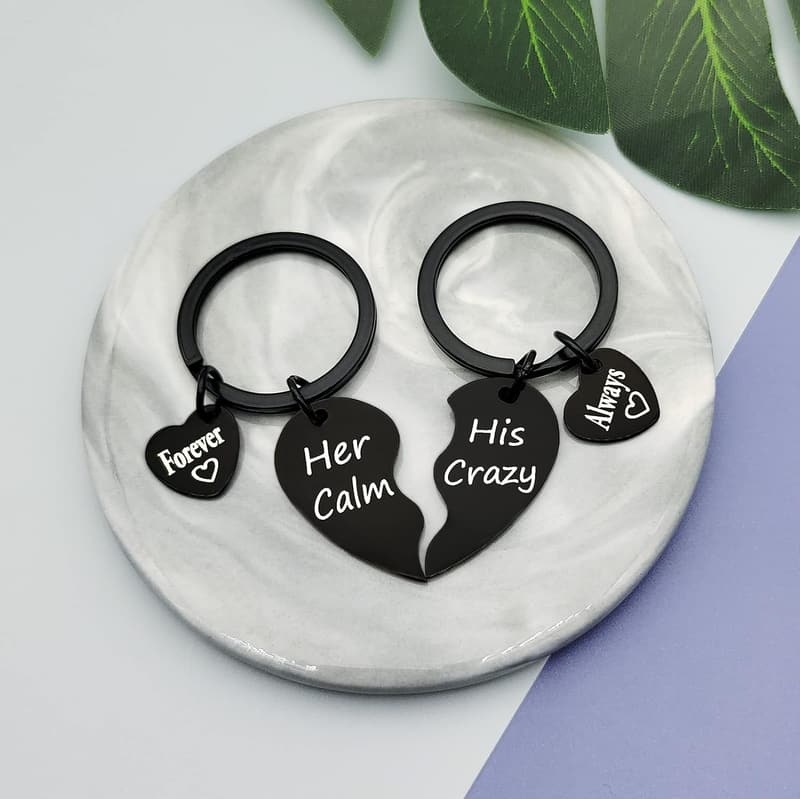 Valentine's Day Couple Keychain Gift for Him and Her