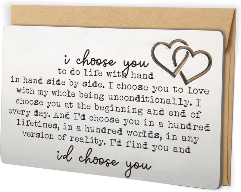 Valentine's Day Metal Wallet Card for Him - 