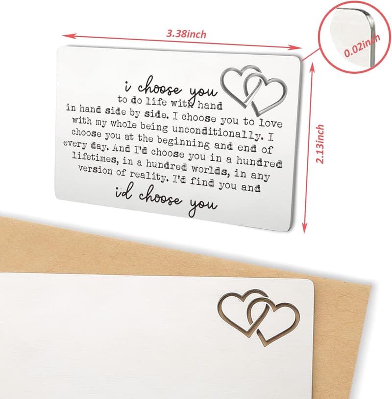Valentine's Day Metal Wallet Card for Him - 