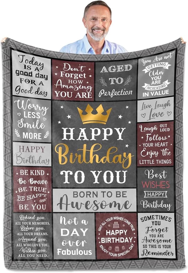 Men's Birthday Throw Blanket 60