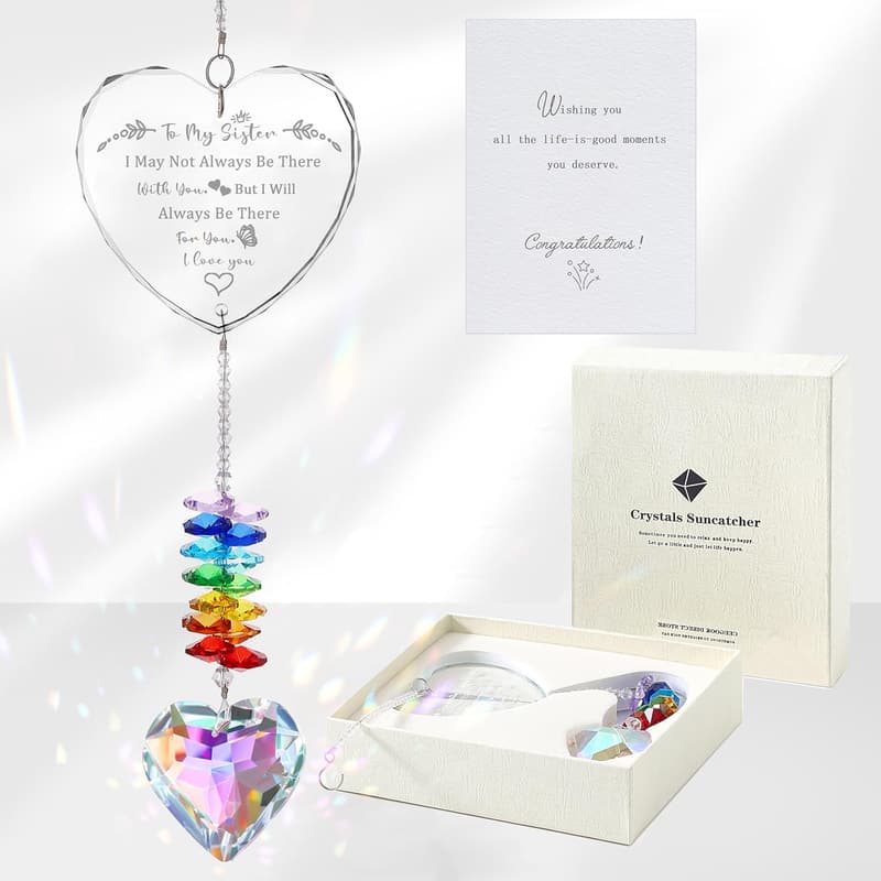Birthday Crystal Suncatcher for Sister - Unique Window Decor