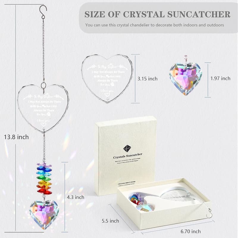 Birthday Crystal Suncatcher for Sister - Unique Window Decor