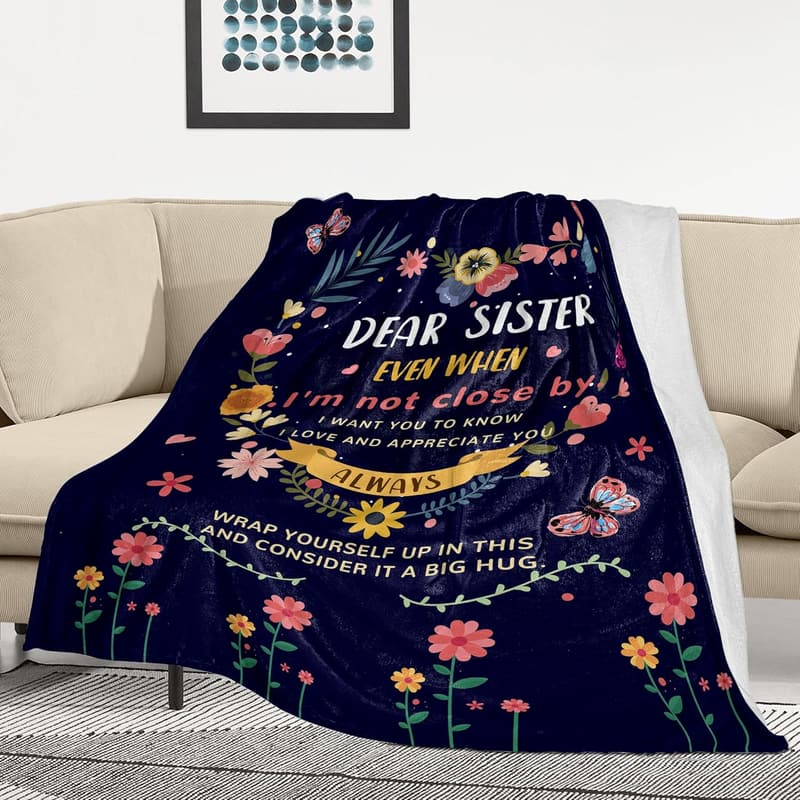 Birthday Throw Blanket - Gift for Sister, 60'' x 50''