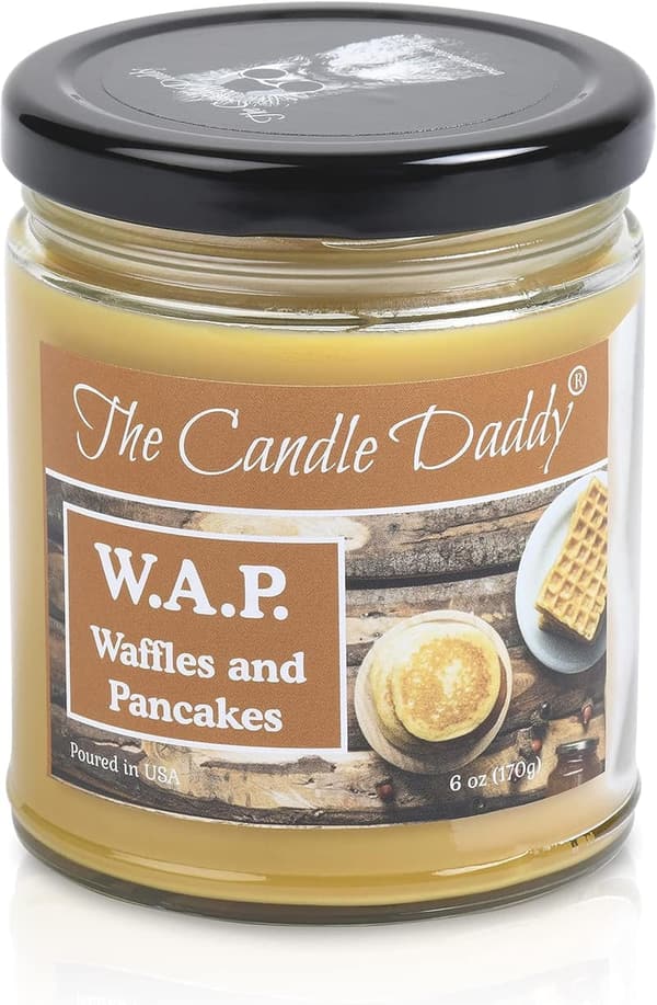 Funny Waffles & Pancakes Scented Candle - 6 Oz, 40 Hour Burn