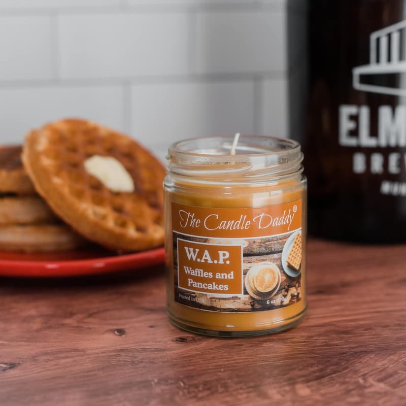 Funny Waffles & Pancakes Scented Candle - 6 Oz, 40 Hour Burn