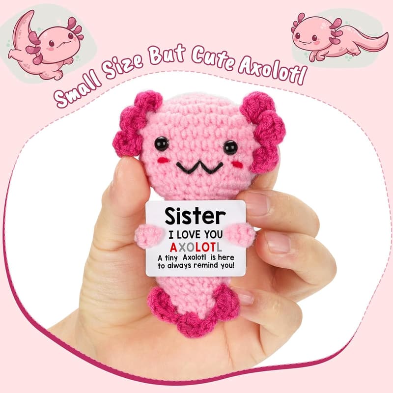 Crochet Axolotl Gift for Sisters and Best Friends