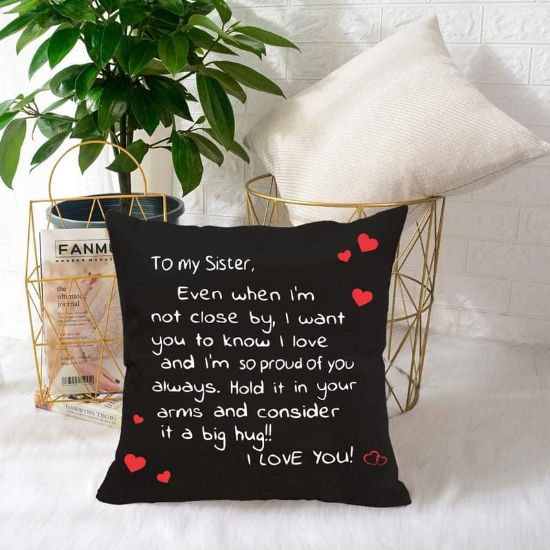 Sisters Pillow Cover with Keychain - Thoughtful Gift for Sisters