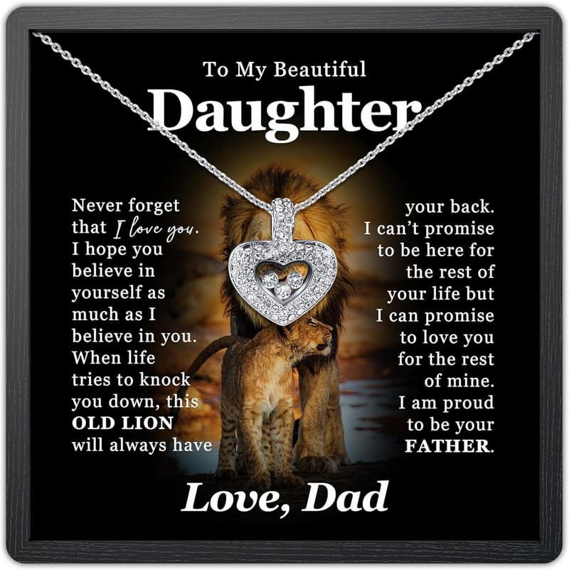 Daughter Necklace from Dad or Mom - Elegant Birthday Gift