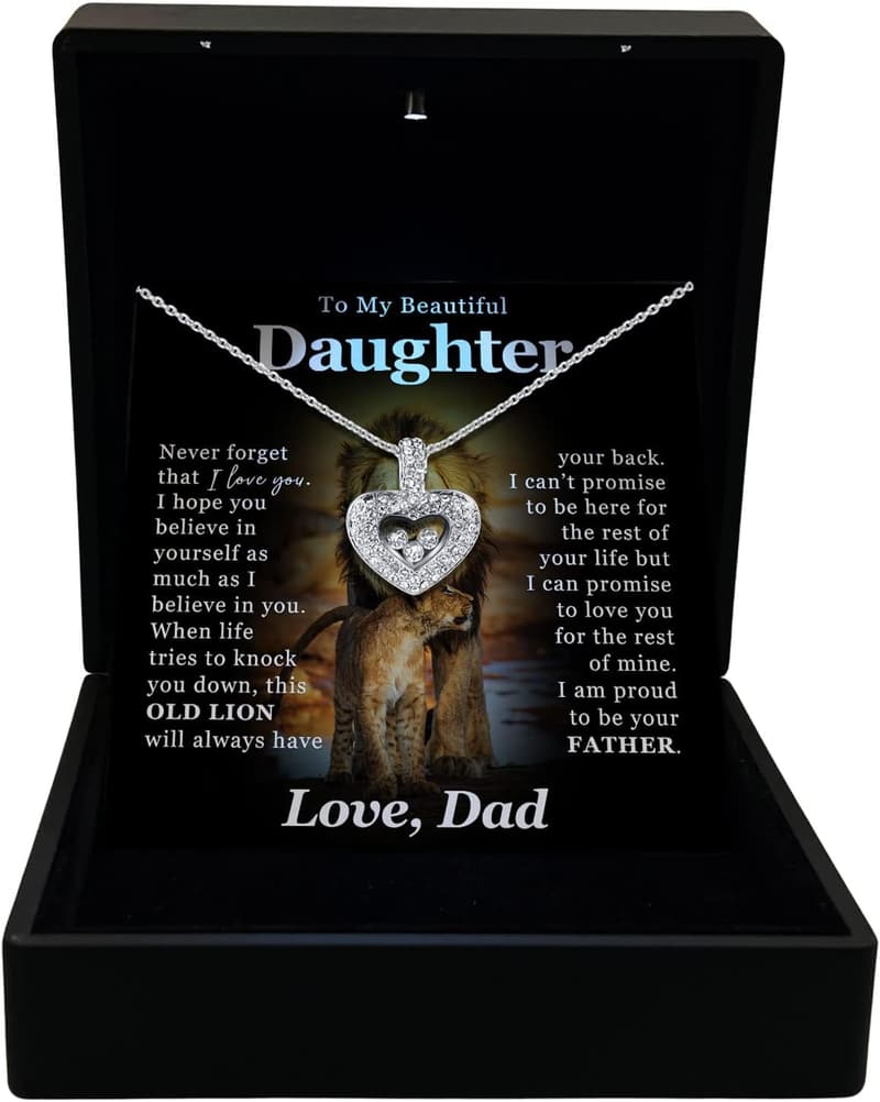 Daughter Necklace from Dad or Mom - Elegant Birthday Gift