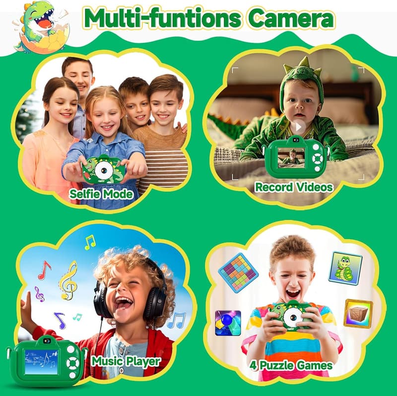 1080P Kids Digital Camera with 32GB SD Card - Birthday Gift