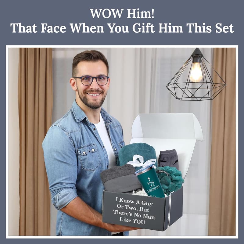 Men's Birthday Gift Set - Premium Basket for Him, Boyfriend, Dad