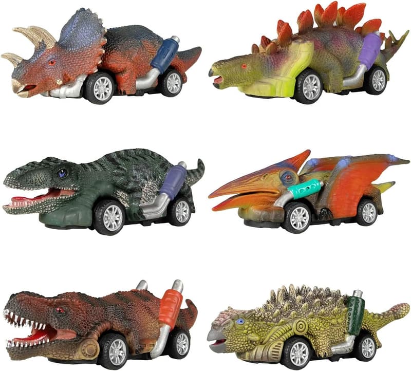 Pull Back Dinosaur Toy Cars Set for Kids Age 3+