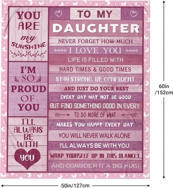 Daughter Birthday Gift - Soft Flannel Throw Blanket 60