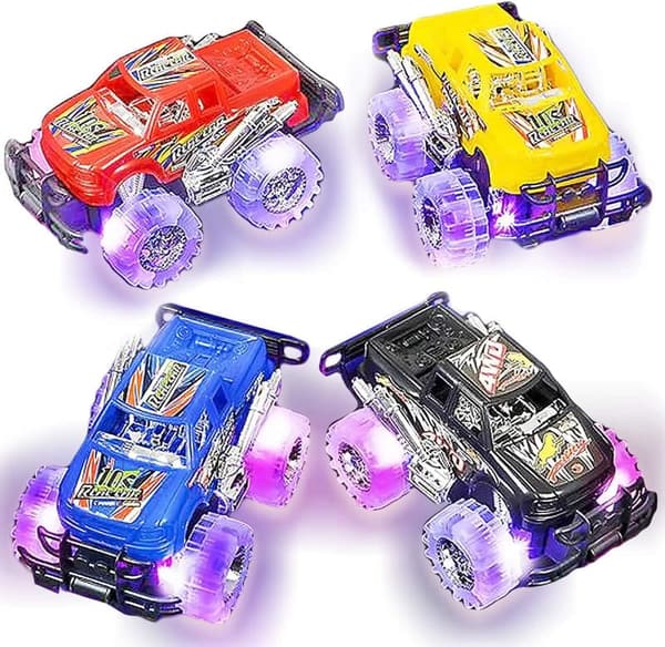 Light Up Monster Trucks Set for Kids 3-6 Years Old