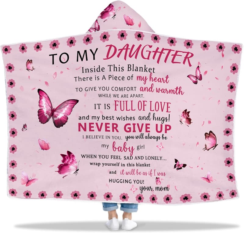 Hooded Blanket Gift for Daughter - Comfortable Wearable Hoodie