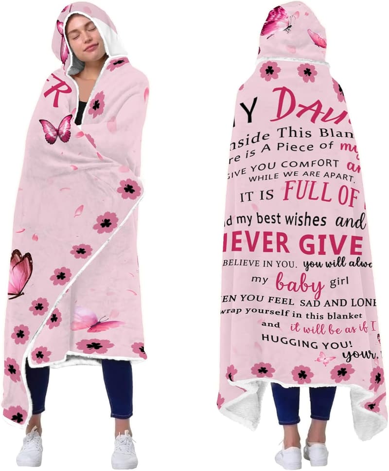 Hooded Blanket Gift for Daughter - Comfortable Wearable Hoodie