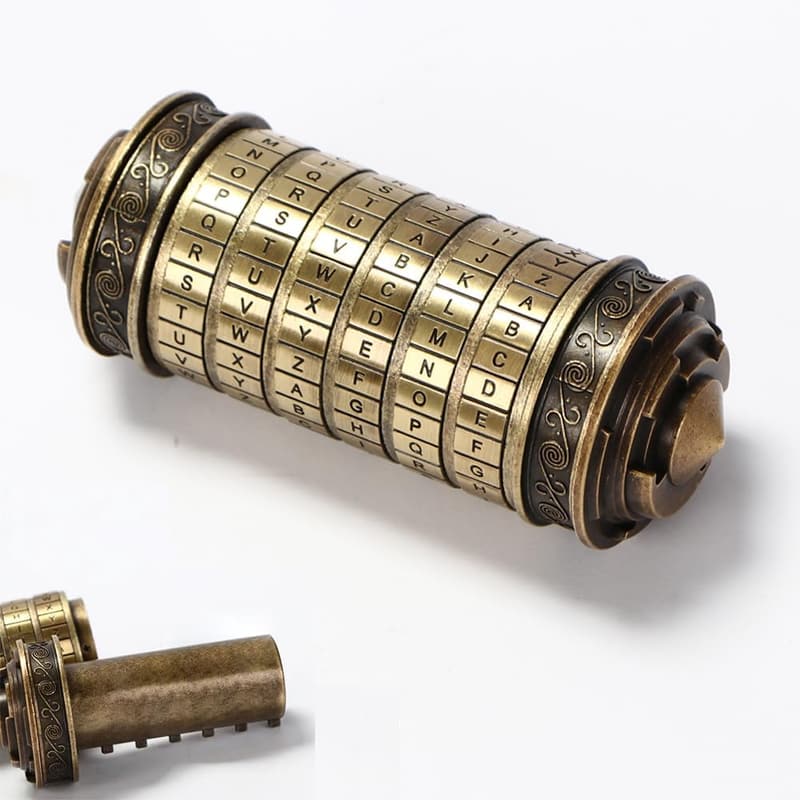 Valentine's Gift: Da Vinci Code Mini Cryptex Lock Box (Bronze)