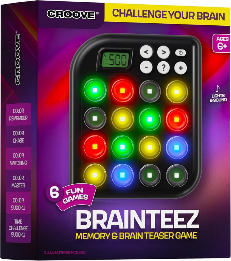 6-in-1 Brain Teasers & Memory Game for Kids Ages 6-12