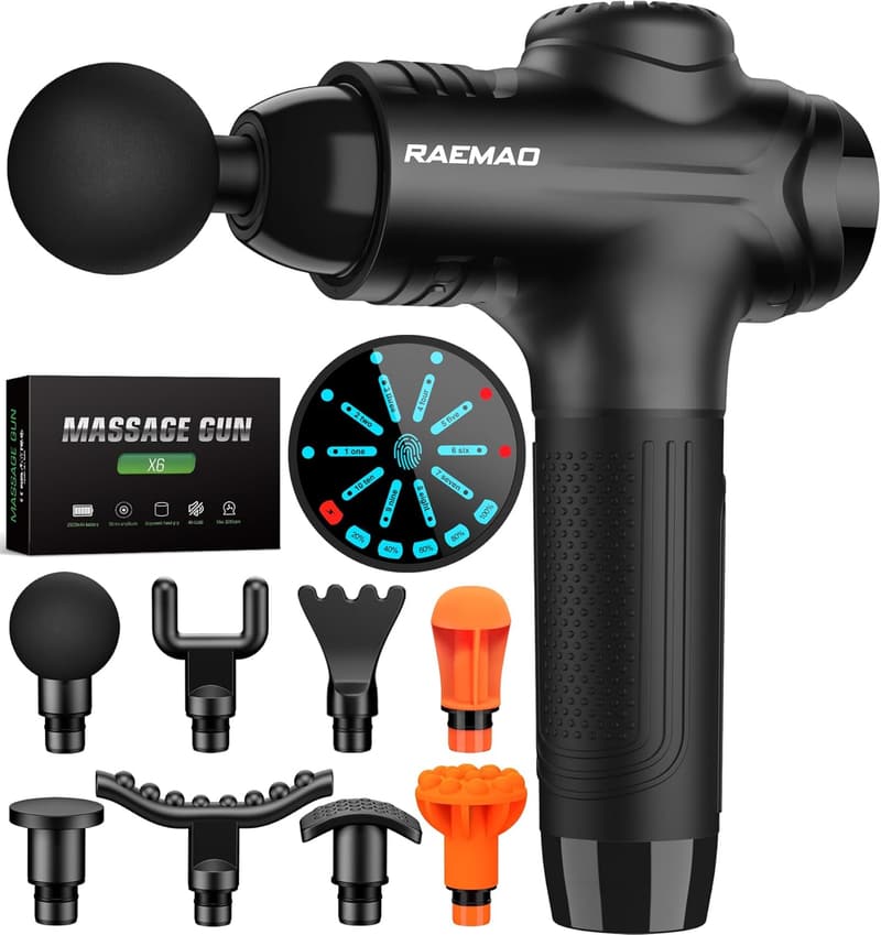 Father's Day - Handheld Electric Deep Tissue Massage Gun, 10 Speeds, 8 Heads