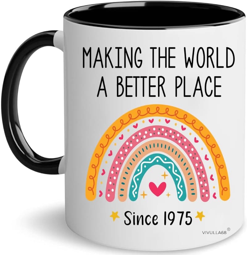 50th Birthday Mug, 1975 Vintage Coffee Cup for Him/Her