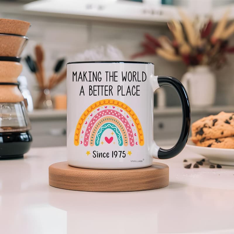 50th Birthday Mug, 1975 Vintage Coffee Cup for Him/Her