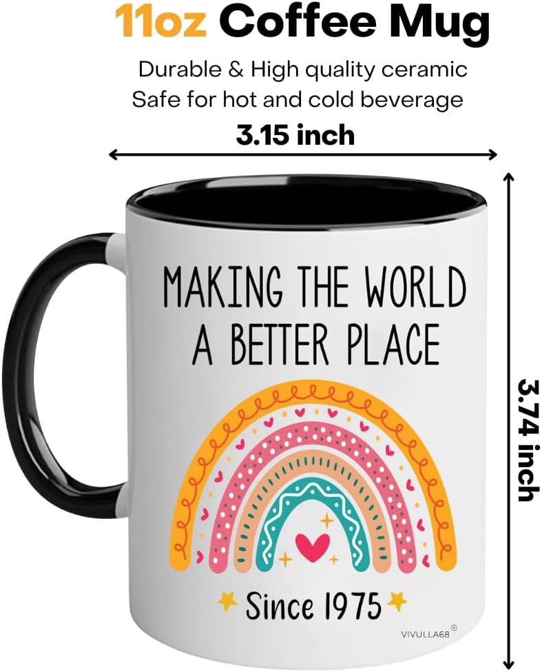 50th Birthday Mug, 1975 Vintage Coffee Cup for Him/Her