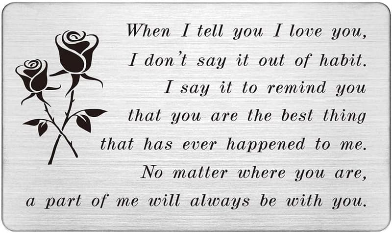 Anniversary Wallet Insert for Boyfriend - Engraved Love Note