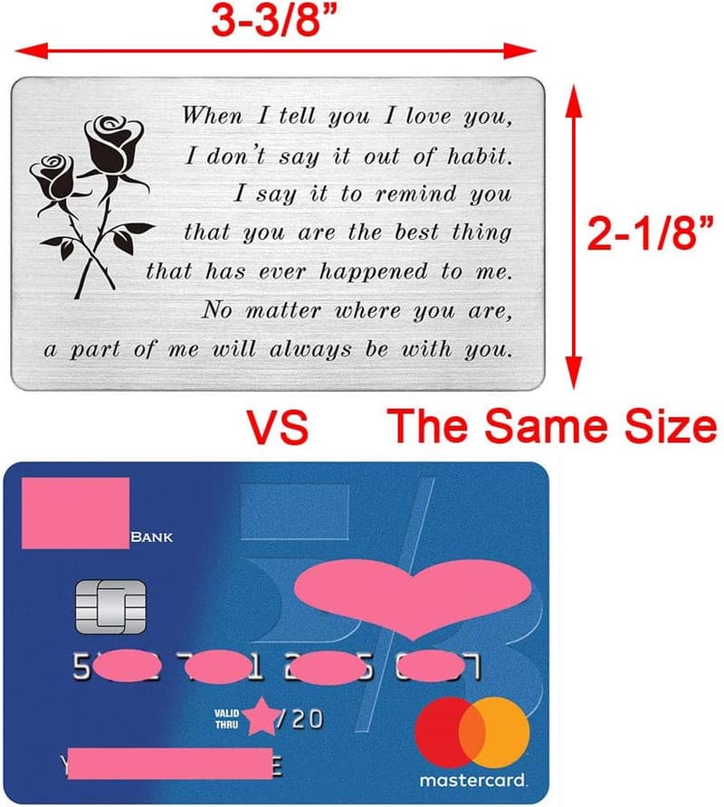 Anniversary Wallet Insert for Boyfriend - Engraved Love Note
