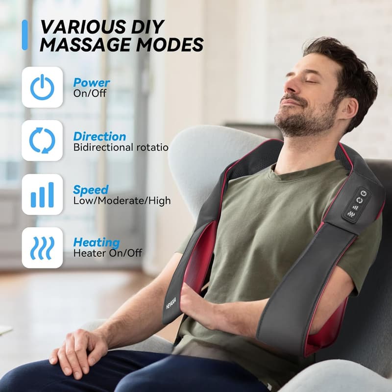 4D Deep Tissue Neck and Back Massager with Heat