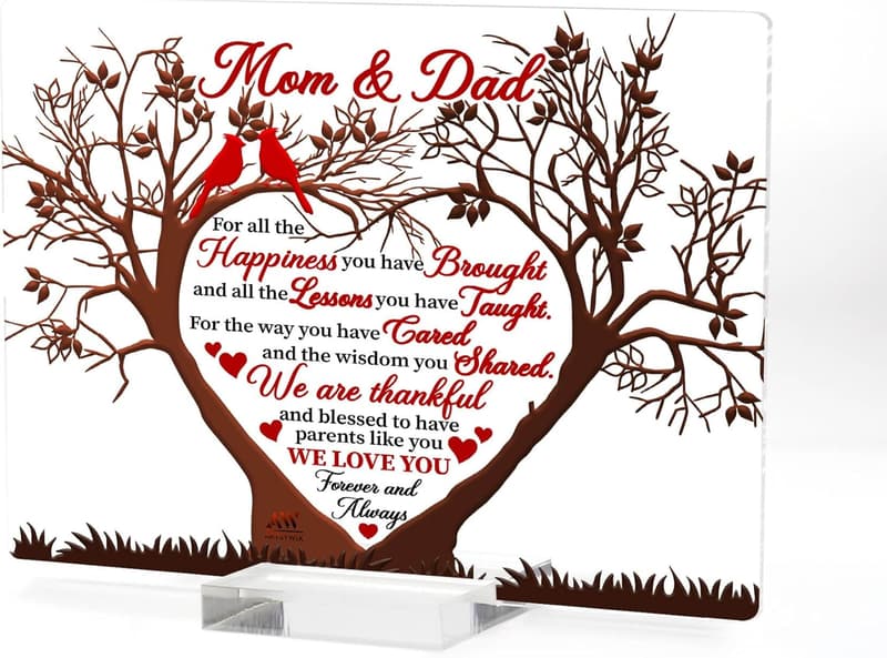 Thank You Acrylic Plaque – Grateful Gift for Parents