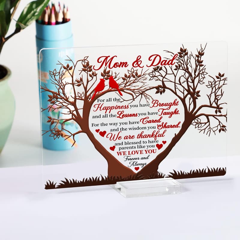 Thank You Acrylic Plaque – Grateful Gift for Parents