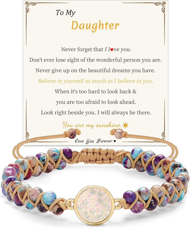 Jasper Heart Bracelet for Women - Natural Stone Graduation Gift