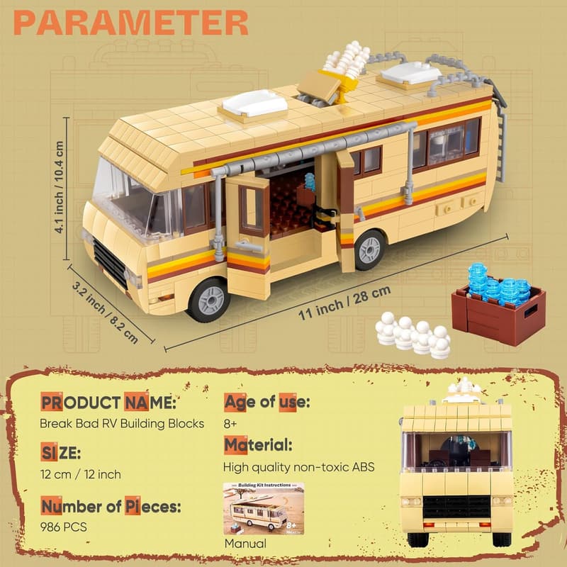 Creative Camper Van Building Set for Ages 8-14 (986 Pieces)