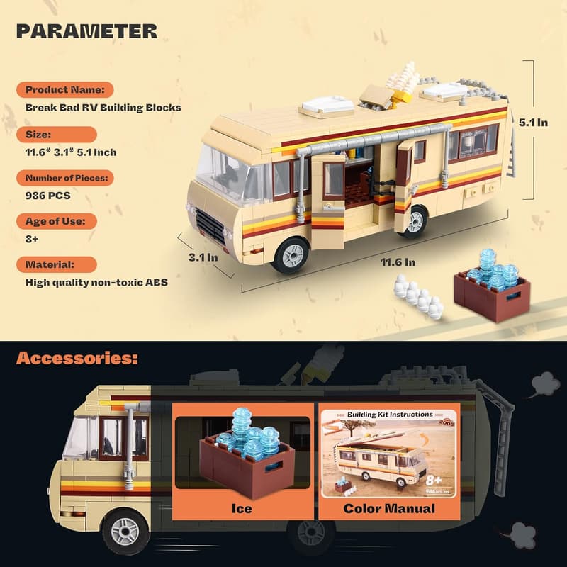 Camper Van Building Set for Boys Age 8-12