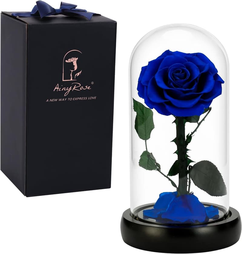 Valentine's Day Real Rose in Glass - Gift for Mom