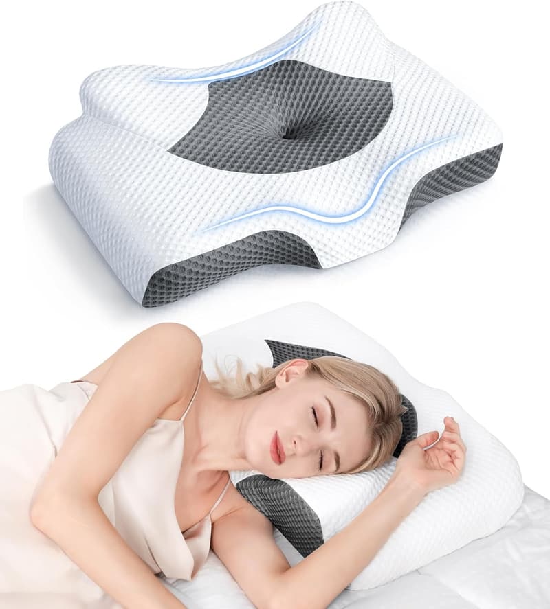 Adjustable Odorless Memory Foam Cervical Pillow for Neck Pain Relief