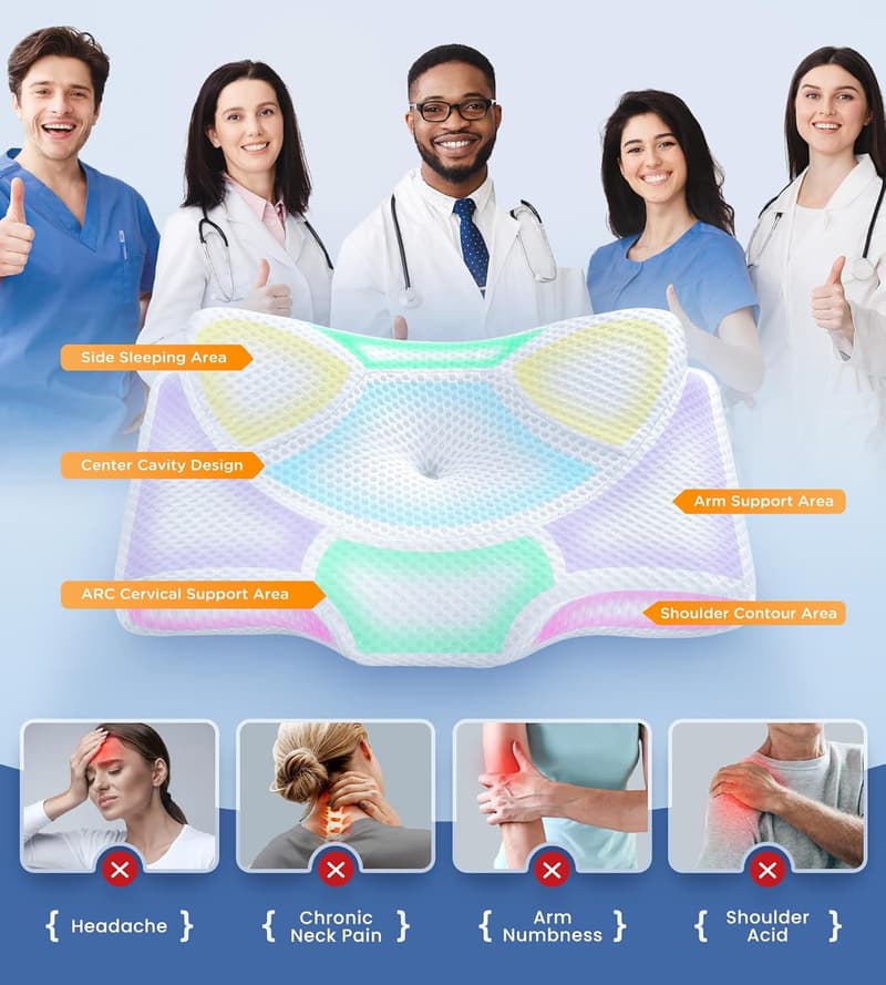 Adjustable Memory Foam Cervical Pillow for Neck Pain Relief