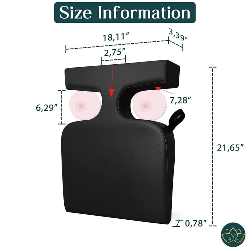 Upgraded Breast Pillow for Massage Tables - Wedge Cushion (Black)