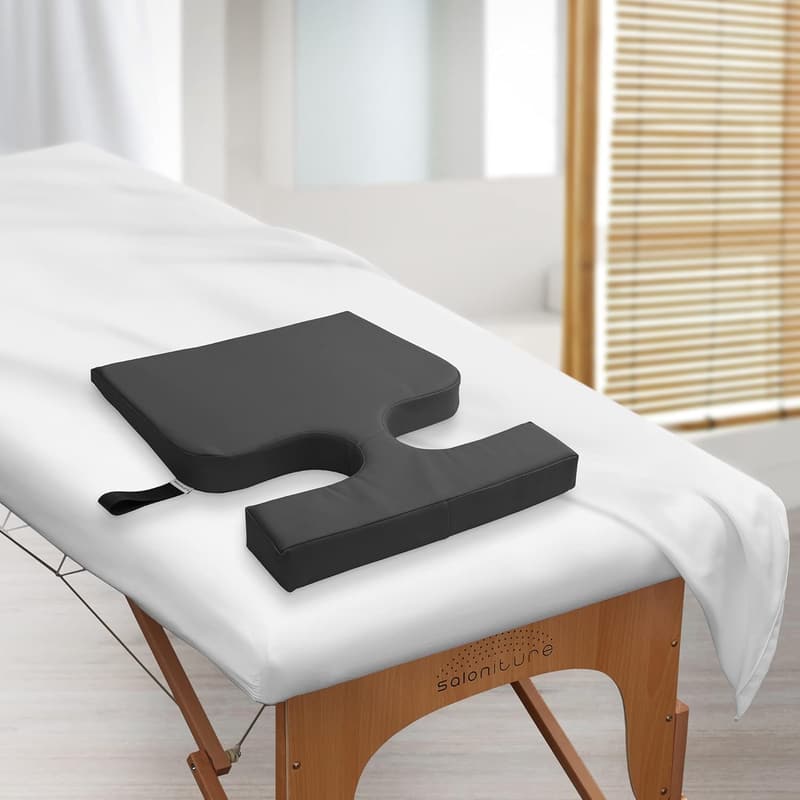 Massage Table Wedge Bolster Pillow - Women's Comfort Cushion, Black