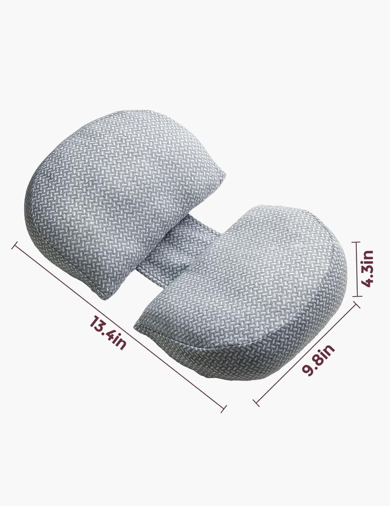 Portable W-Shaped Pregnancy Pillow for Side Sleepers – Adjustable Maternity Support, Deep Grey