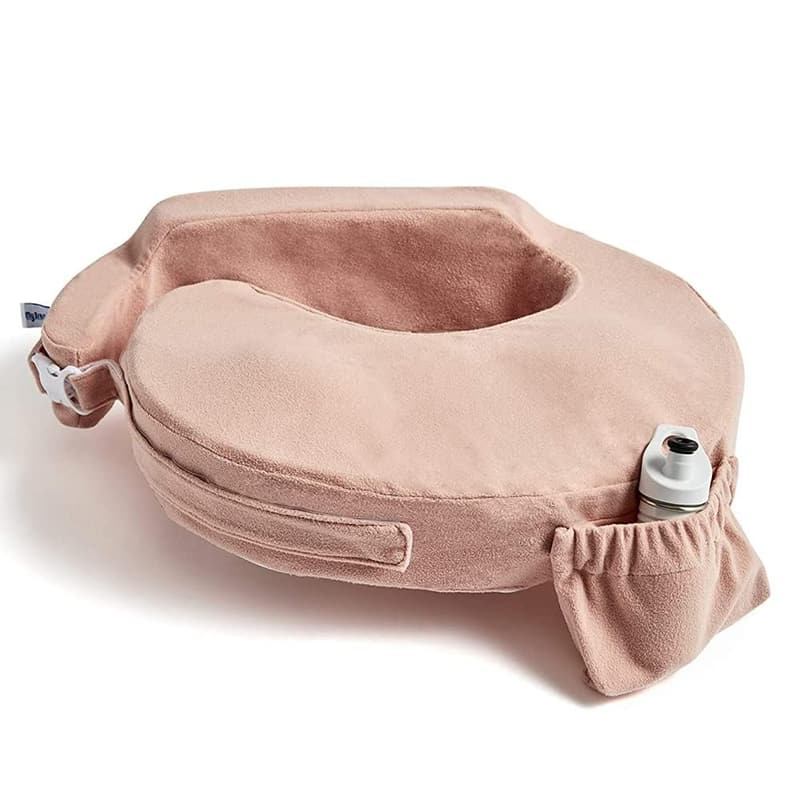 Deluxe Ergonomic Nursing Pillow with Soft Rose Slipcover