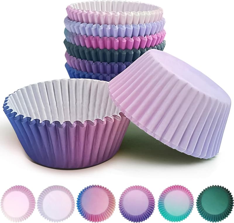 300-Count Standard Cupcake Liners - 6 Designs for Baking