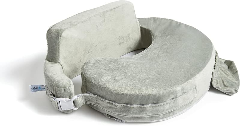 Super Deluxe Nursing Pillow for Comfortable Breastfeeding - Adjustable with Pocket, Platinum