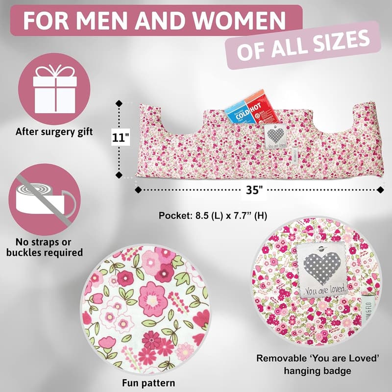 Post-Surgery Pillow for Women - Pink Flower Design