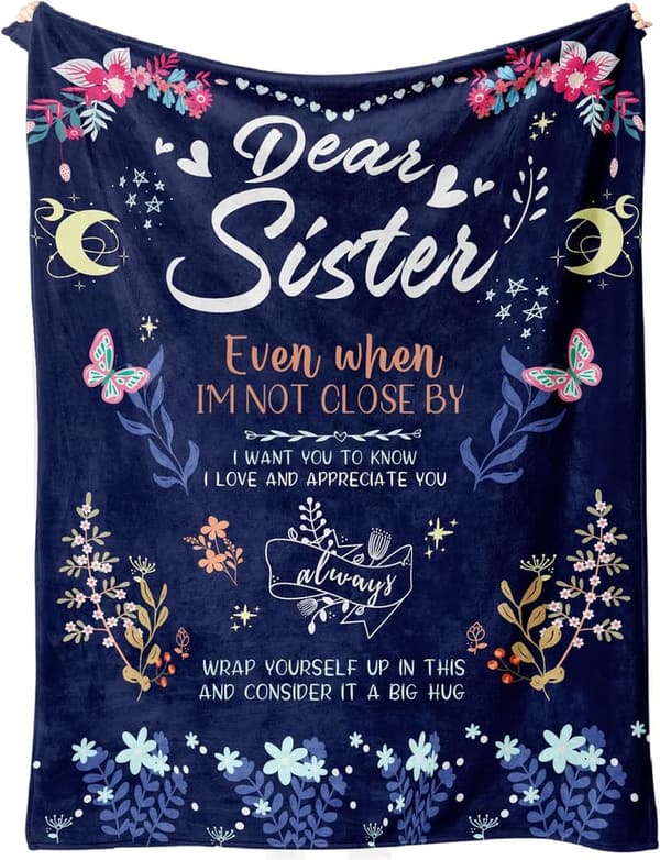 Happy Birthday Sister Anti-Pilling Throw Blanket 50'' x 60''