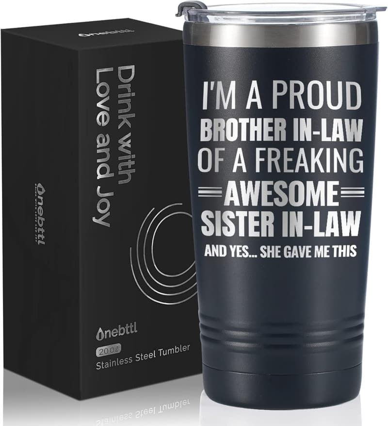 Funny Gift Travel Mug for Brother-in-Law – 20 oz Stainless Steel